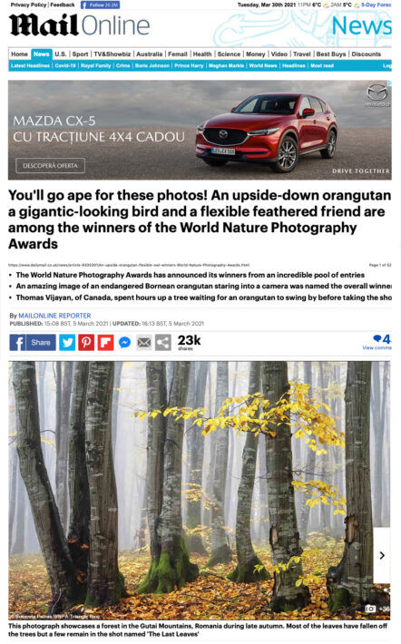 Daily Mail, UK_World Nature Photography Awards 2021