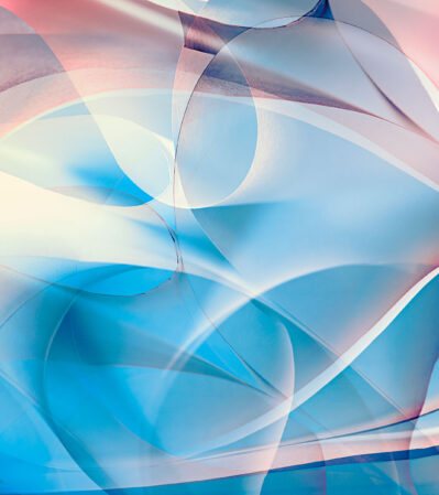 Into the Flow no 2 unfolds as an immersive exploration of light and form, where translucent curves ripple and intertwine in a quiet dance of abstraction.