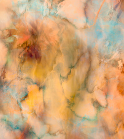 “Dance of the Butterflies” draws the viewer into a lively interplay of soft colors which seamlessly merge and overlap. The shapes flow across the composition with a fluid, ethereal grace, contributing to a profound sense of movement and depth. The image exudes a calming and organic ambience, with smooth transitions creating a serene, dreamlike scene. The unique process behind this artwork involves multiple exposures, which results in an abstract floral, butterfly like composition that is both dynamic and harmonious.