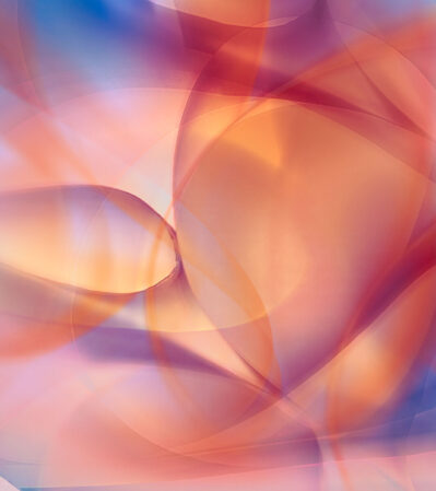 Into the Flow no 4 reveals an interplay of color and form that feels elusive in this abstract composition.